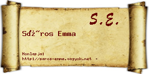 Sáros Emma névjegykártya