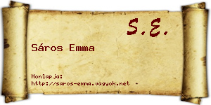 Sáros Emma névjegykártya