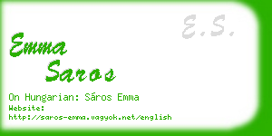 emma saros business card