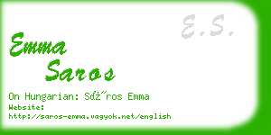 emma saros business card